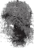 Fingerprint biometric AI recognition simple silhouette black illustration vector