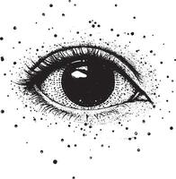 Eye AI vision or image recognition outline black illustration vector