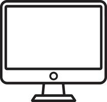 Computer Monitor outline black illustration vector