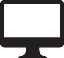 Computer Monitor simple silhouette black illustration vector