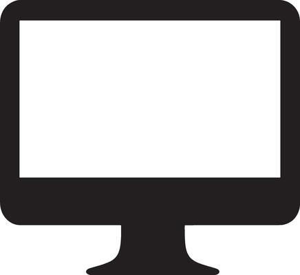 Computer Monitor simple silhouette black illustration