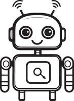 Simple chatbot silhouette in black style. vector
