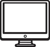 Simple computer monitor silhouette in black style. vector