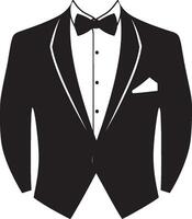 Simple tuxedo silhouette in black style. vector