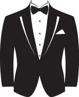Tuxedo simple silhouette black illustration vector