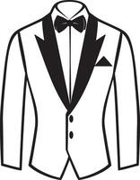 Tuxedo outline black illustration vector