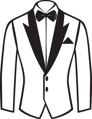 Tuxedo outline black illustration
