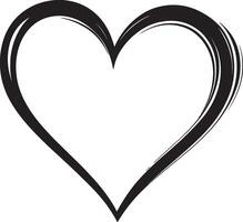 Heart icon in a minimalist black silhouette design. vector