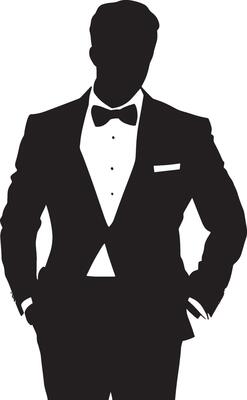 Groom Suit simple silhouette black illustration