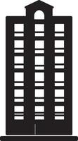Building silhouette in black style. vector