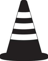 Black illustration of a simple safety cone silhouette. vector