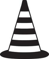 Black drawing of a safety cone shape. vector