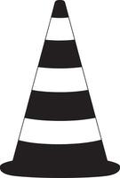 Safety cone outline in black design. vector