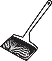 a black and white drawing of a broom vector