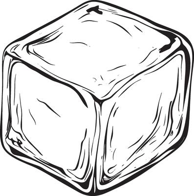 Ice Cube outline black illustration