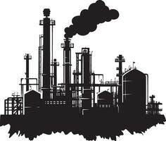 Black illustration of a simple factory silhouette. vector