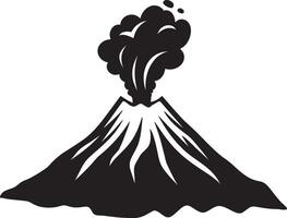 volcano icon, black and white illustration vector