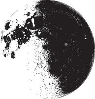 the moon is shown in black and white vector