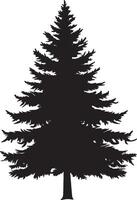 a black silhouette of a pine tree vector