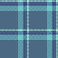 Idea background textile tartan, spanish pattern fabric check. Bag texture seamless plaid in cyan and blue colors. vector