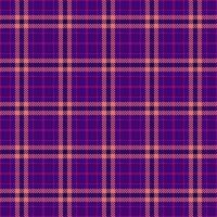 Manufacture pattern fabric background, warm tartan plaid textile. Silk seamless texture check in violet and red colors. vector