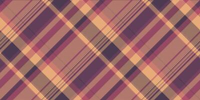 Advertising textile pattern texture, frame plaid check background. Britain seamless fabric tartan in orange and pink colors. vector