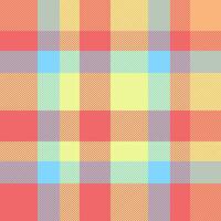 Vibrant pastel plaid pattern in a cheerful color palette. Perfect for textile designs, website backgrounds, or crafting projects. This seamless texture offers a modern and playful aesthetic. vector