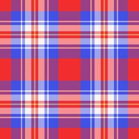 Folk texture background plaid, overlay tartan seamless check. Beautiful textile fabric pattern in red and blue colors. vector