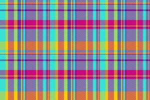 Wide tartan seamless pattern, creation plaid fabric. Eps textile check background texture in teal and pink colors. vector