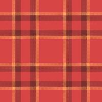 Conceptual check fabric background, crease tartan plaid. Sexy textile seamless pattern texture in red and orange colors. vector