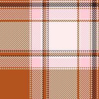 Stylish pink and brown plaid pattern. Perfect for textile design, fashion, website backgrounds, or scrapbooking projects. Modern geometric design with a soft, warm color palette. vector