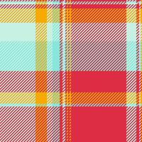 Vibrant diagonal stripes in teal, red, and gold create a bold geometric plaid pattern. Ideal for textile design, branding, web backgrounds, or fashion projects. vector
