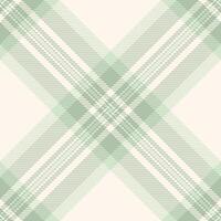 Elegant sage green and white plaid pattern. Perfect for textile design, website backgrounds, or fashion projects. Subtle yet stylish geometric texture offers a calming, sophisticated aesthetic. vector