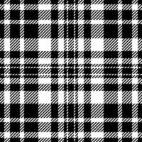 Horizon check background pattern, pyjamas plaid textile texture. Day fabric seamless tartan in black and white colors. vector