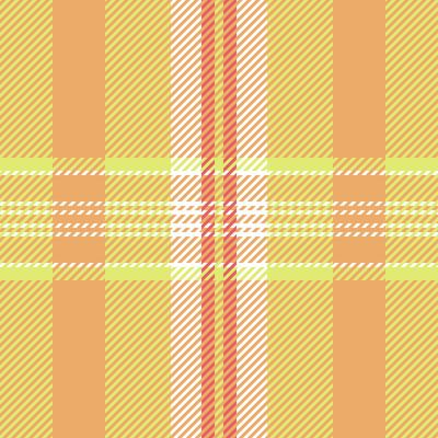 Vibrant pastel plaid pattern. Seamless texture with diagonal stripes in yellow, orange, and white. Ideal for textile design, website backgrounds, or fashion illustrations.