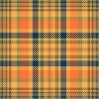 Minimalist pattern seamless plaid, patterned textile tartan . Scottish fabric check background texture in orange and orange peel colors. vector