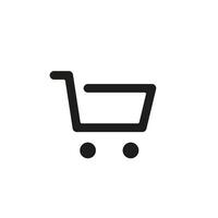 Shopping cart web icon. Minimalist illustration for online store and ecommerce platforms. Simple basket symbol for purchasing and checkout functions. Retail and commerce concept. vector