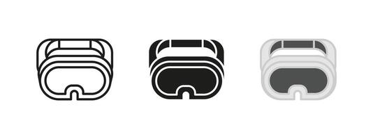 VR glasses icon. Virtual reality headset illustration. Digital simulation device symbol. Immersive gaming experience sign. Futuristic interactive innovation concept. vector