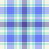 Canvas textile texture plaid, 20s pattern fabric . Official background seamless check tartan in light and blue colors. vector