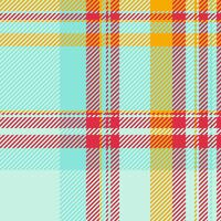 Regular seamless tartan background, grunge texture check fabric. Fashioned textile pattern plaid in light and teal colors. vector