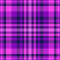 King background plaid textile, official check tartan texture. Volume seamless pattern fabric in magenta and purple colors. vector