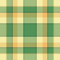 Color fabric background check, advertising textile tartan texture. Surface plaid pattern seamless in yellow and green colors. vector
