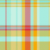 Vibrant diagonal plaid pattern in teal, orange, and red. Perfect for textile designs, website backgrounds, or any project needing a cheerful, modern aesthetic. vector