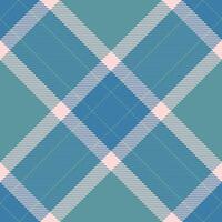 Drawing tartan background, calm check pattern fabric. Romantic texture plaid textile seamless in cyan and light colors. vector
