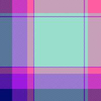 Vibrant diagonal plaid pattern in bold pink, purple, and teal. Ideal for fashion, textile, or web design projects needing a trendy, eye-catching background or texture. vector