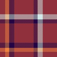 Warm check tartan, hounds seamless fabric plaid. Repetitive textile texture pattern background in red and dark colors. vector