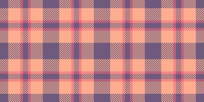 Down plaid textile check, quiet background pattern texture. Contour tartan seamless fabric in orange and pastel colors. vector