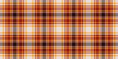 Decoration check fabric pattern, tee seamless tartan textile. Old texture background plaid in red and orange colors. vector