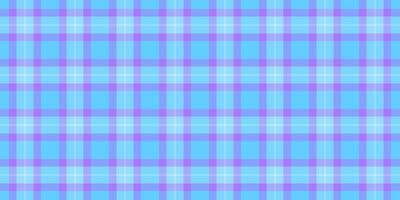 Repeating plaid tartan texture, girl seamless check pattern. Unique background textile fabric in cyan and blue colors. vector