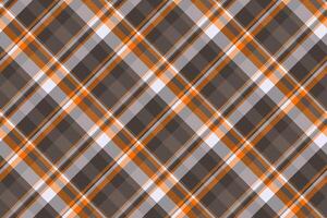 Show tartan plaid check, choose fabric texture. 1950s pattern seamless textile background in orange and pastel colors. vector